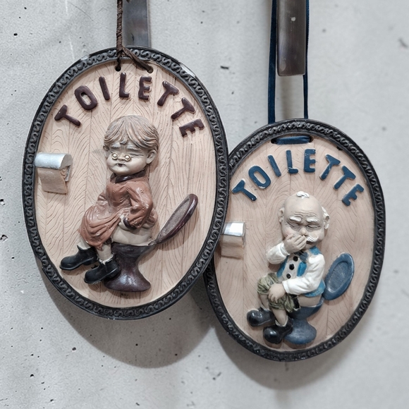 Other - Vintage Ceramic Toilette Wall Plaques